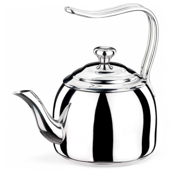 Türkische Teekanne Caydanlik Edelstahl Korkmaz DROPPA 2 Teilig Induktion Poliertes Edelstahl