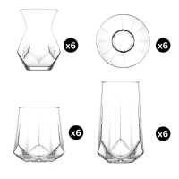 Teeglas Unterteller Alya 24er Set 180ml Lav