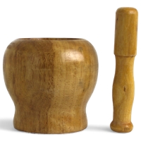 Kaya Home Holz Tools Mörser mit Knüppel im Netz Klein