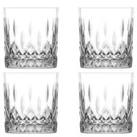 LAV Odin Whiskey Glas Set 4er 330ml dekoriertes Klarglas...