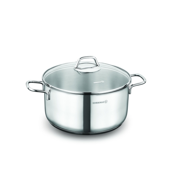 Kochtopf Edelstahl Korkmaz Perla 26 Cm Induktion Poliertes Edelstahl