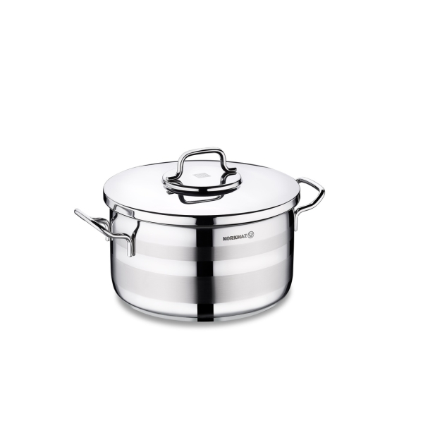 Kochtopf Edelstahl Korkmaz Astra 24 Cm Induktion Poliertes Edelstahl