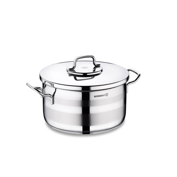 Kochtopf Edelstahl Korkmaz Astra 26 Cm Induktion Poliertes Edelstahl