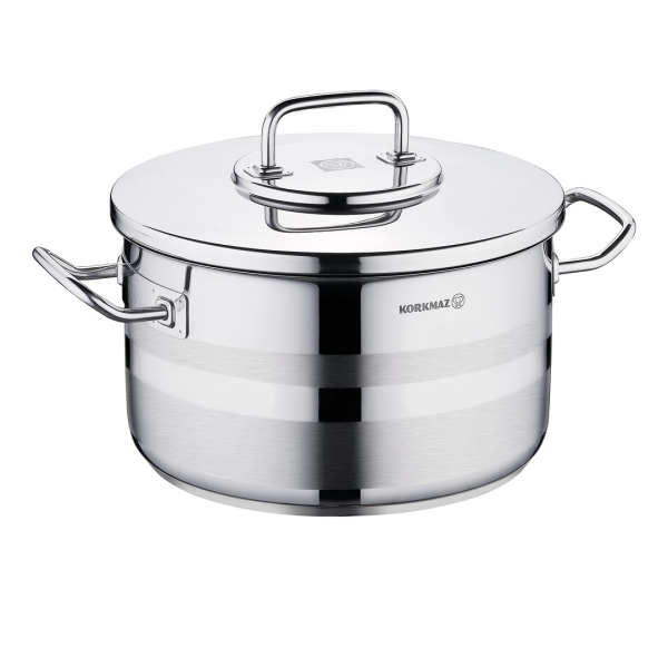 Kochtopf Edelstahl Korkmaz Astra 28 Cm Induktion Poliertes Edelstahl