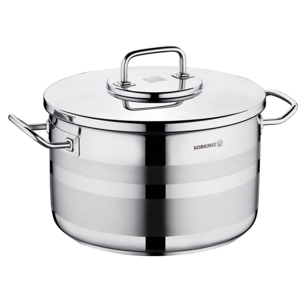 Kochtopf Edelstahl Korkmaz Astra 30 Cm Induktion Poliertes Edelstahl