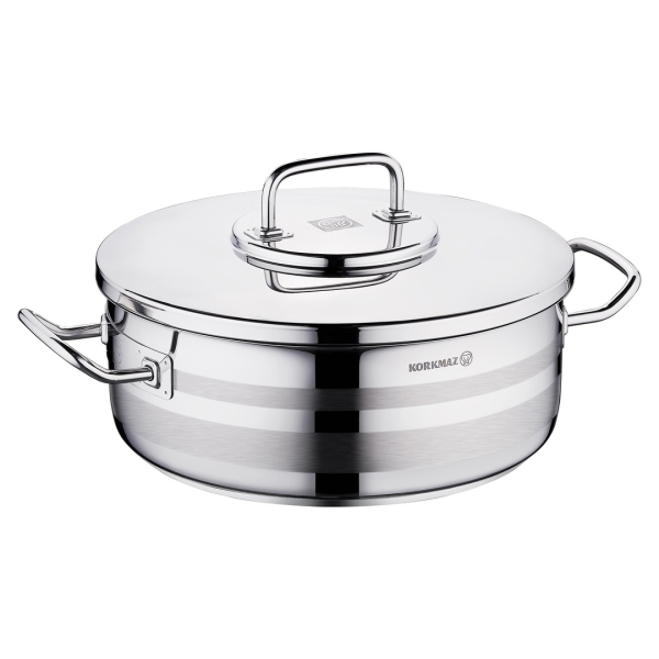 Kochtopf Edelstahl Korkmaz Astra 30 Cm Induktion Poliertes Edelstahl