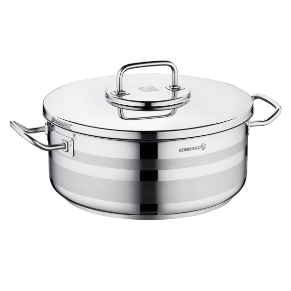 Kochtopf Edelstahl Korkmaz Astra 32 Cm Induktion Poliertes Edelstahl