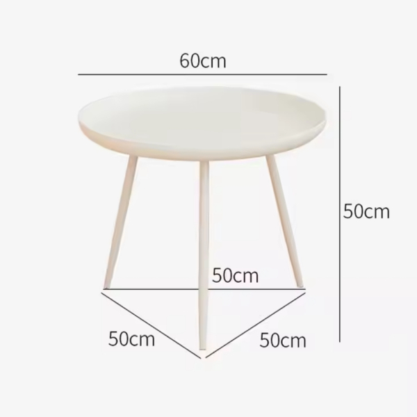 Beistelltisch rund modern weiss 60cm Metall Wohnzimmertisch Couchtisch Skandinavisch