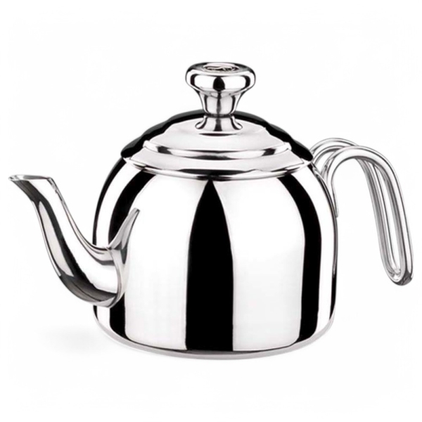 Türkische Teekanne Caydanlik Edelstahl Korkmaz DROPPA 2 Teilig Induktion Poliertes Edelstahl