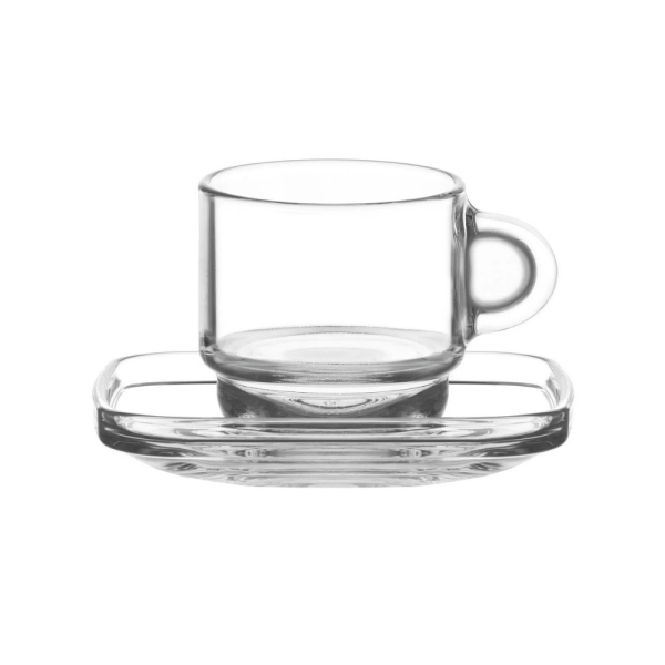 LAV Cozy Espresso Glas Set 12 teilig Espressotassen mit Unterteller