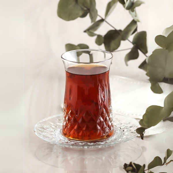 LAV Teeglas Set Odin 170ml 6er Set Kristalloptik für türkischen Cay stilvolle Teegläser