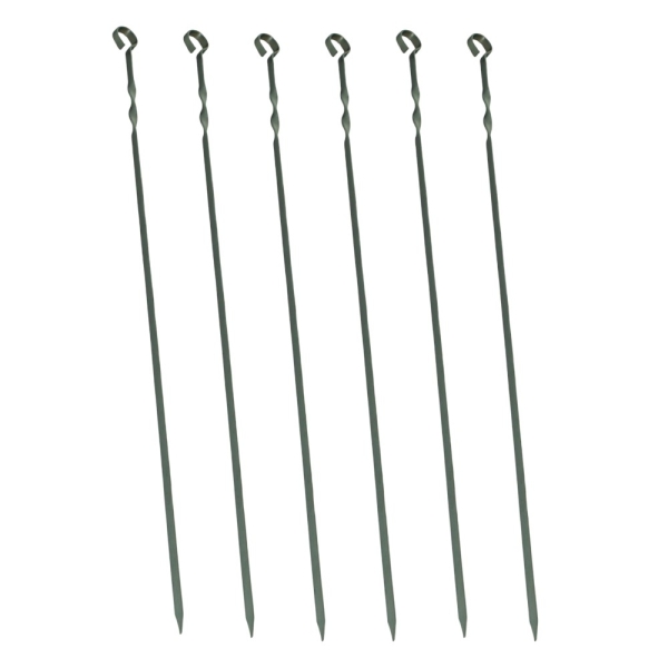 Metallspiess Set Flach Grillspiess Kebabspiess Edelstahl Wiederverwendbar BBQ Zubehoer 6er Pack 08x60cm