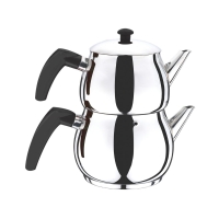 Weissberg Türkische Teekanne Edelstahl Zwei Teilig für Türkischen Cay Züleyha Maxi