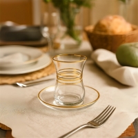 LAV CAYS1 Set Goldrand 12 teilig Teeglas Set Tuerkische...