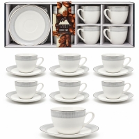 Weissberg Home Coffee Time Kaffeetassen Set 180 ml – 6 Tassen & 6 Unterteller WH2960