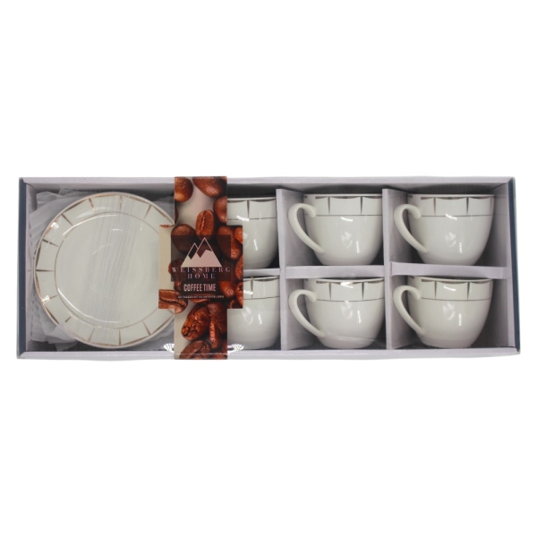 Weissberg Home Coffee Time Set 6Tassen 6 Unterteller WH3225