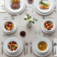 Weisse Rose Bianco Classico Porzellan Tafelservice 24tlg weiß Geschirrset für 6 Personen mit Tellern und Schalen