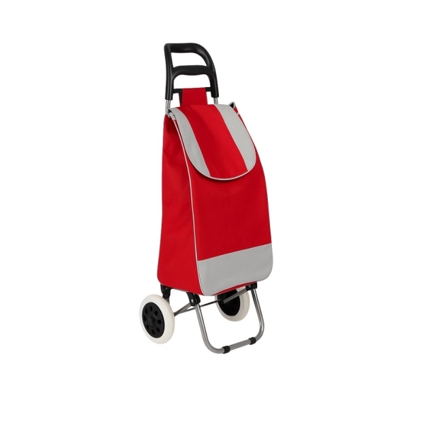 Einkaufstrolley Rot Shopper mit Rollen und Tasche