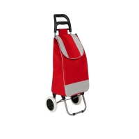 Einkaufstrolley Rot Shopper mit Rollen und Tasche