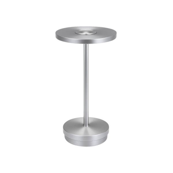 LED Akku Tischlampe aufladbar Touch Dimmbar RingGlow Silber