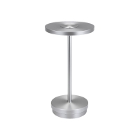 LED Akku Tischlampe aufladbar Touch Dimmbar RingGlow Silber