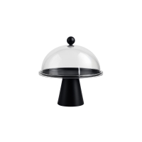 Tortenständer mit Haube schwarz Kuchenplatte mit...