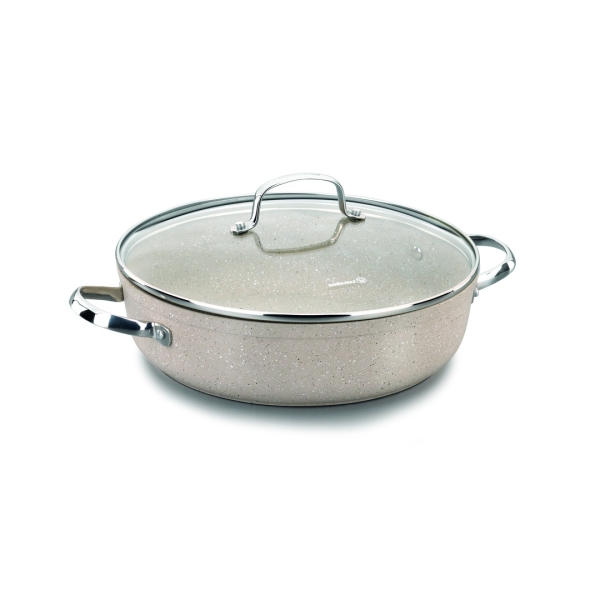 Kochtopf Edelstahl Korkmaz Granita 28 Cm Antihaftbeschichtung Induktion Beige