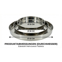 Easy Edelstahl Tablett Set 3 teilig für Servieren...