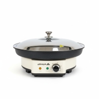 Akkaya Steinrapen Elektrische Partypfanne aus Guss mit...