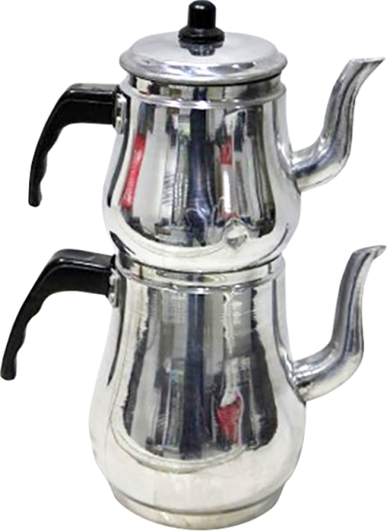 Türkisches Teekannen Set Aluminium Çaydanlık Orta No3