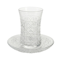 Weissberg Home Teeglas Set 6 Gläser mit 6 Untertellern Türkische Teegläser