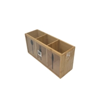 Besteckkasten Holz mit 3 Fächern Besteckhalter