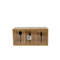 Besteckkasten Holz mit 3 Fächern Besteckhalter