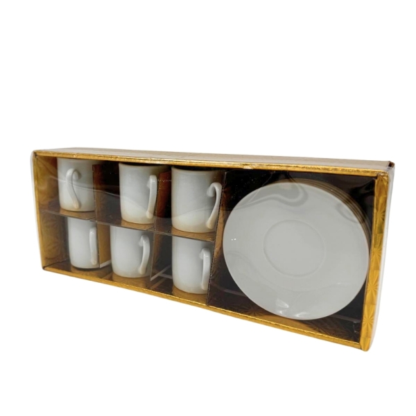 Weisse Mokkatassen Set 12tlg Set W1043