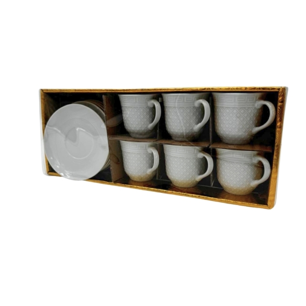 Weisse Mokkatassen Set 12tlg Set W9200