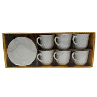 Weisse Mokkatassen Set 12tlg Set W9201