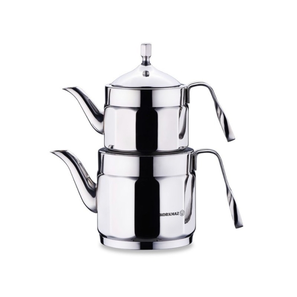 Korkmaz Teekanne aus Edelstahl Induktion Nostaljia Maxi Tea Pot Set
