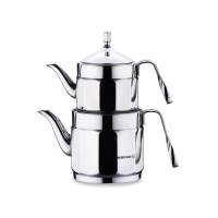 Korkmaz Teekanne aus Edelstahl Induktion Nostaljia Maxi Tea Pot Set