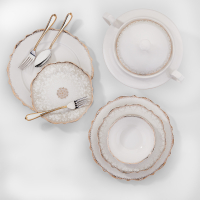 Korkmaz Eliza Collection Essgeschirr Set 60 teilig Dinner...