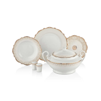Korkmaz Eliza Collection Essgeschirr Set 60 teilig Dinner Set Aus Edelstahl