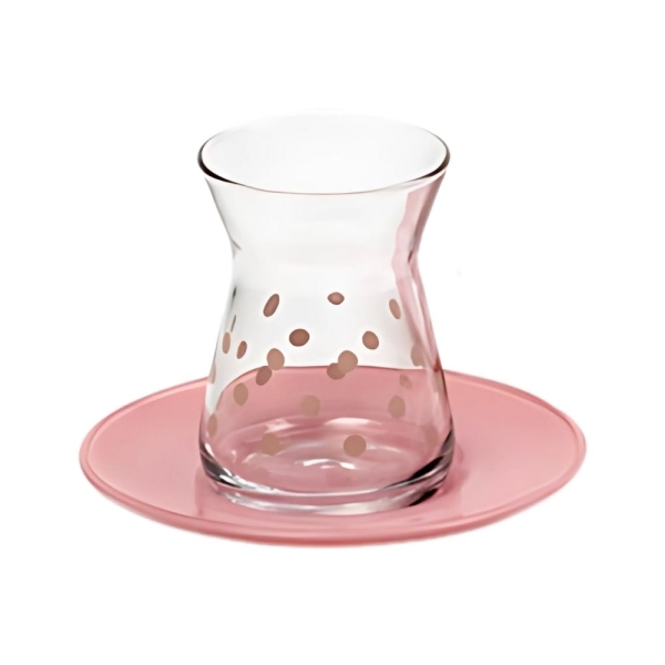 Korkmaz Mia 6pcs Tea Set Pink Cay Seti A8532