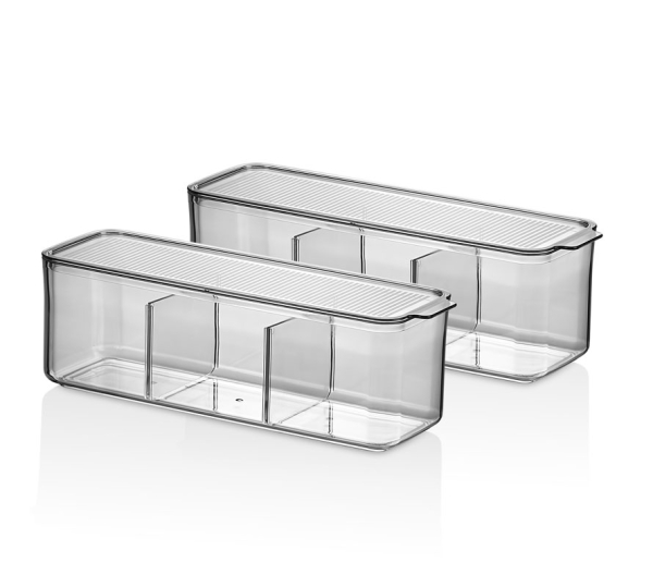 VIP Ahmet Mina organizer plastik raf seffaf rauchgrau kapakli 2x2500ml