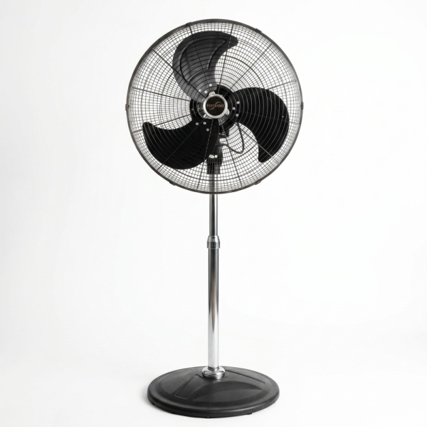 Standventilator 45 cm (18 Zoll) Metall Schwarz - Fertraso Pro-DeLuxe, oszillierend, 3 Stufen