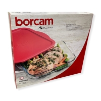 Pasabahce 59024 Borcam 1Pcs Quadratische Schale ROTER DECKEL
