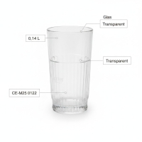 Rillenglas 0,14 L transparent | Klickhome.de