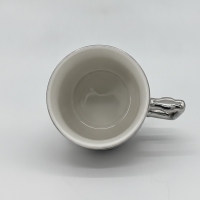 Kaffeetassen Set 6-teilig Porzellan Silber, Abkya M6 Kaffeeservice
