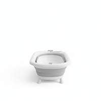 Babybadewanne faltbar mit Temperatursensor, Silikon/Kunststoff, Weiß/Grau