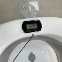 Babybadewanne faltbar mit Temperatursensor, Silikon/Kunststoff, Weiß/Grau