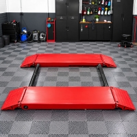 Mobile Scherenhebebühne – Mittelhub 3.500 kg, Hubhöhe 110–1.200 mm, mit Auffahrrampen und Transportrollen
