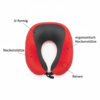 Nackenkissen U-förmig ergonomisch Nackenstütze Reise Rot LISSIDOLL